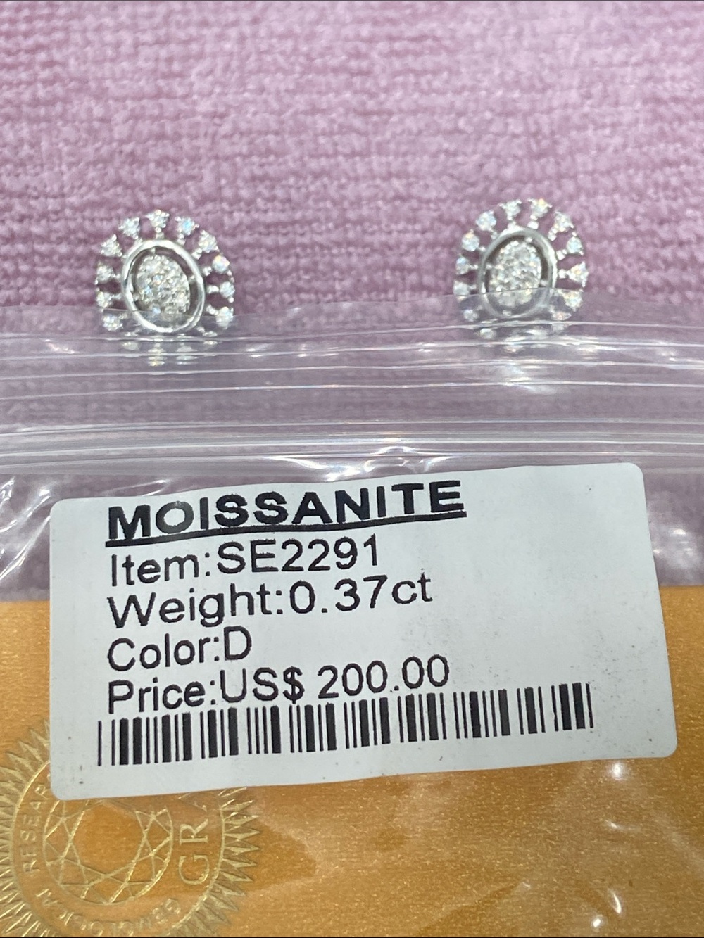 Moissanite Starburst Studs .37 Ct. S925